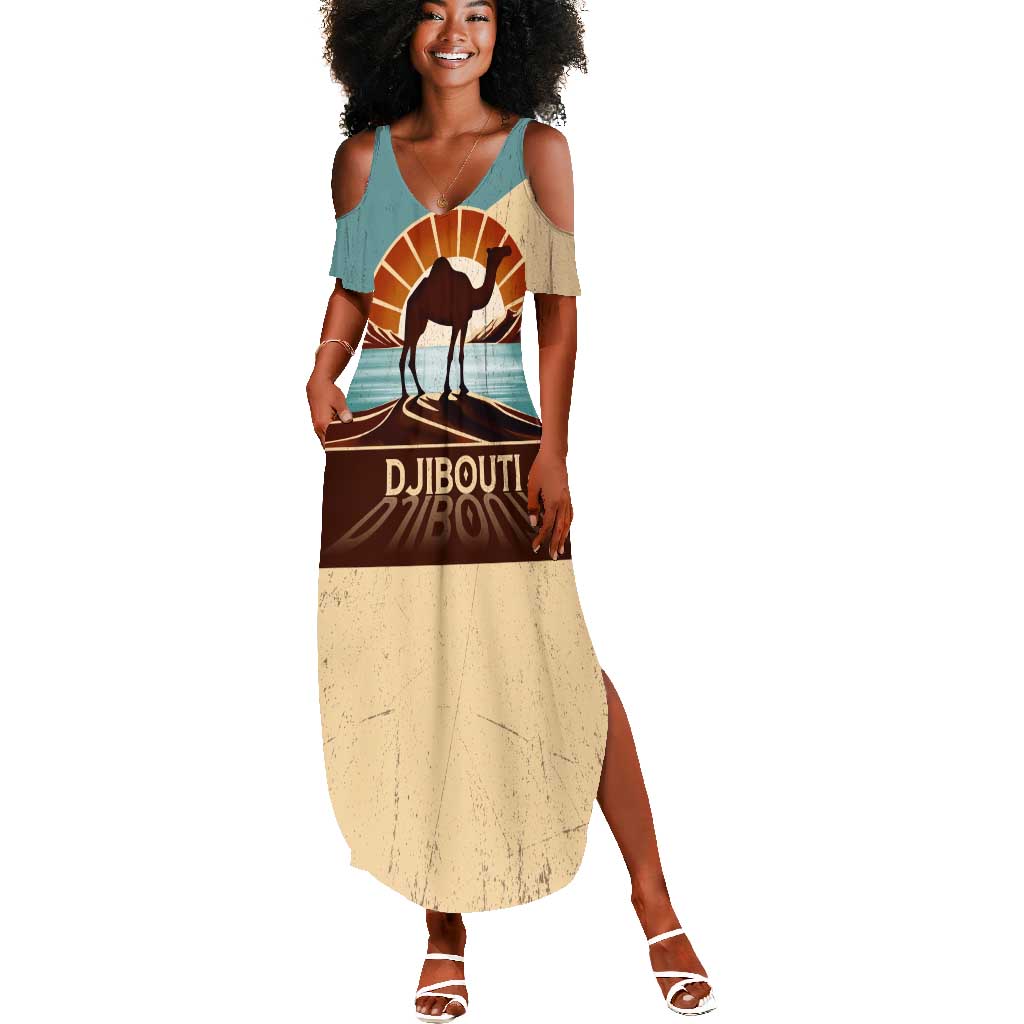 Djibouti Camel Summer Maxi Dress Where Desert Meets Sea and Heritage Stands Tall