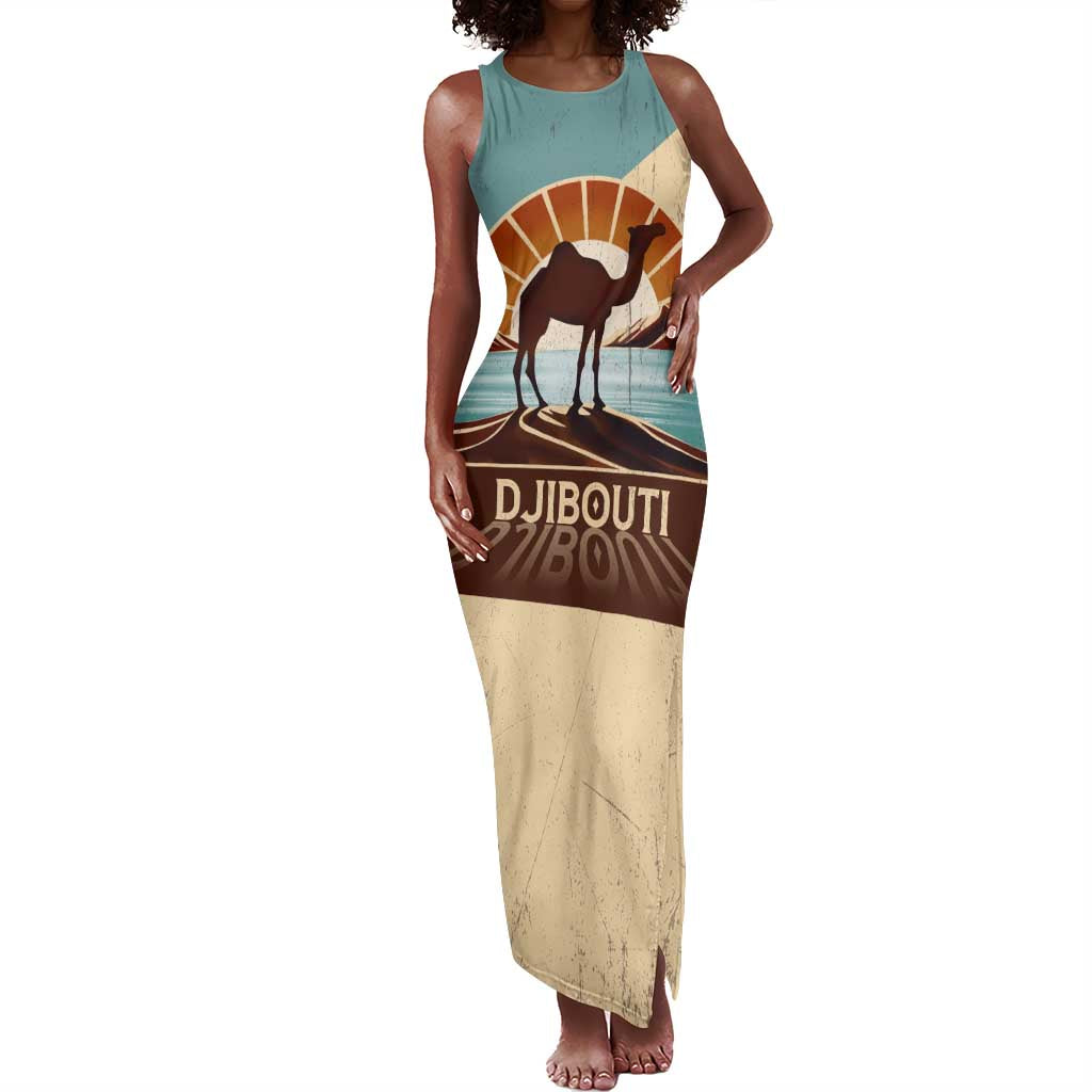Djibouti Camel Tank Maxi Dress Where Desert Meets Sea and Heritage Stands Tall