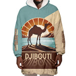 Djibouti Camel Wearable Blanket Hoodie Where Desert Meets Sea and Heritage Stands Tall