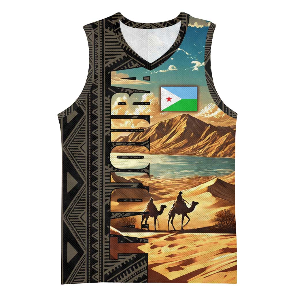 Djibouti Desert Basketball Jersey Camel Riders and African Pattern TS04