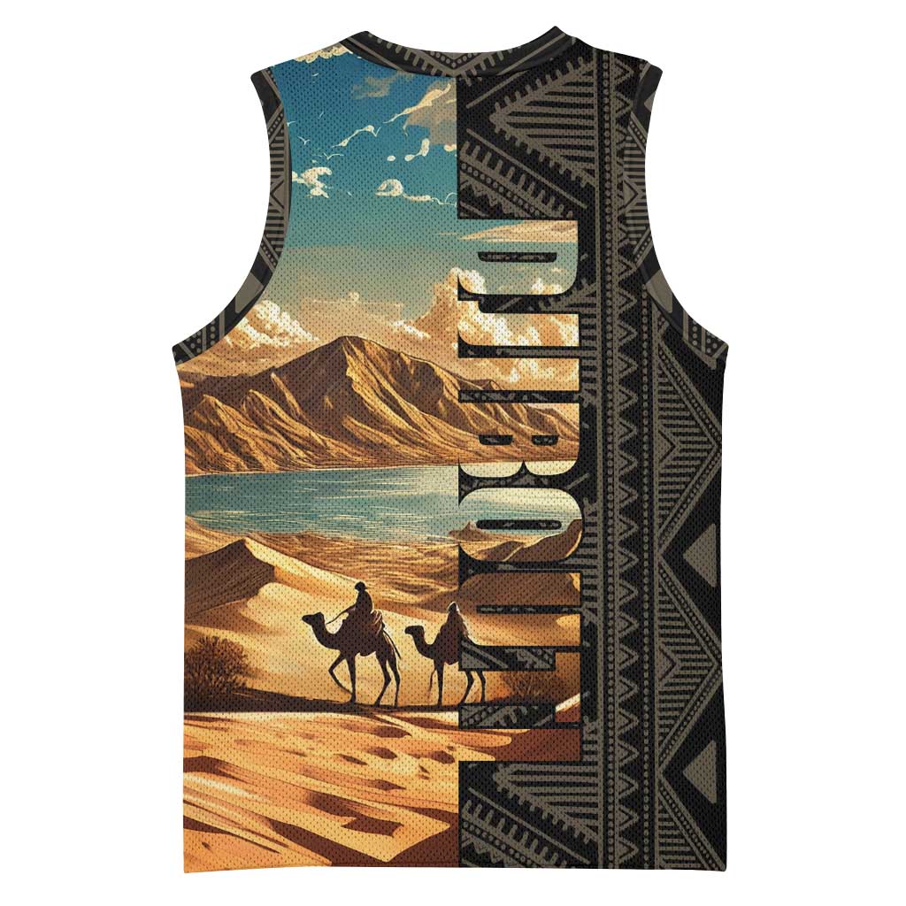 Djibouti Desert Basketball Jersey Camel Riders and African Pattern TS04