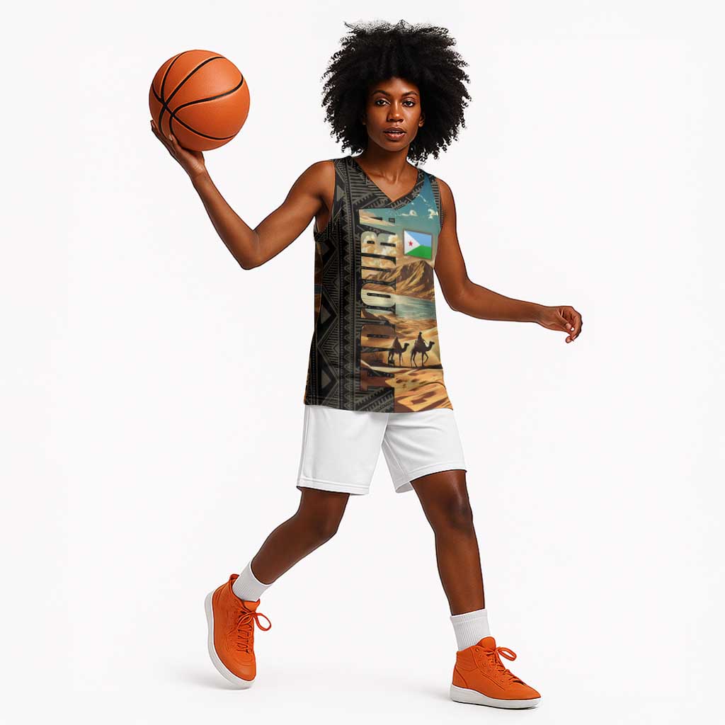 Djibouti Desert Basketball Jersey Camel Riders and African Pattern TS04