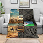 Djibouti Desert Blanket Camel Riders and African Pattern