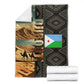 Djibouti Desert Blanket Camel Riders and African Pattern