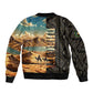 Djibouti Desert Bomber Jacket Camel Riders and African Pattern