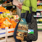 Djibouti Desert Grocery Bag Camel Riders and African Pattern