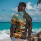 Djibouti Desert Hawaiian Shirt Camel Riders and African Pattern