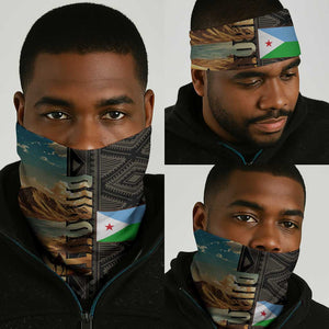 Djibouti Desert Neck Gaiter Camel Riders and African Pattern TS04
