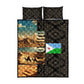 Djibouti Desert Quilt Bed Set Camel Riders and African Pattern