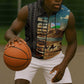 Djibouti Desert Sleeveless Zip Hoodie Camel Riders and African Pattern - African Pride