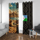 Djibouti Desert Window Curtain Camel Riders and African Pattern