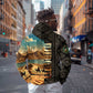Djibouti Desert Zip Hoodie Camel Riders and African Pattern