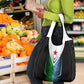 Djibouti Africa Grocery Bag Tribal Geometry Meets National Colors and Red Star Boldness