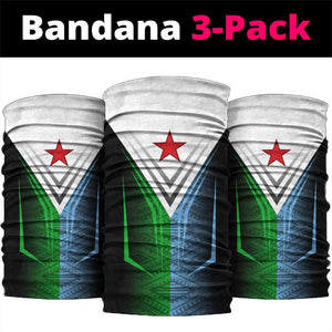 Djibouti Africa Neck Gaiter Tribal Geometry Meets National Colors and Red Star Boldness TS04