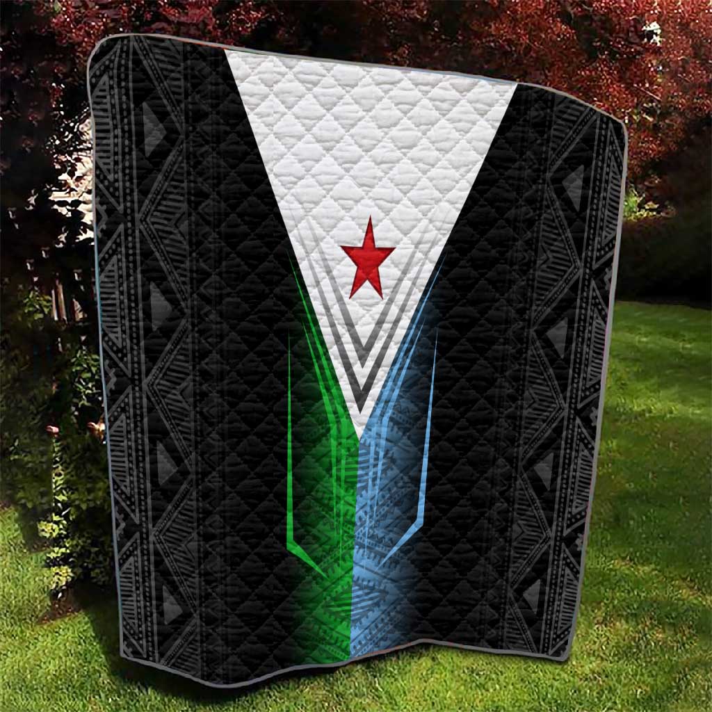Djibouti Africa Quilt Tribal Geometry Meets National Colors and Red Star Boldness