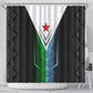 Djibouti Africa Shower Curtain Tribal Geometry Meets National Colors and Red Star Boldness