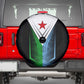 Djibouti Africa Spare Tire Cover Tribal Geometry Meets National Colors and Red Star Boldness