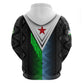 Djibouti Africa Zip Hoodie Tribal Geometry Meets National Colors and Red Star Boldness
