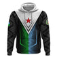 Djibouti Africa Zip Hoodie Tribal Geometry Meets National Colors and Red Star Boldness