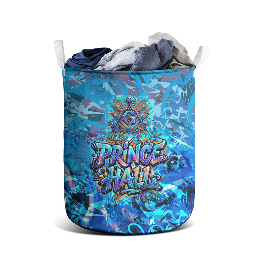 Prince Hall Freemasonry Laundry Basket Compasses Masonic Art - Urban Graffiti Style