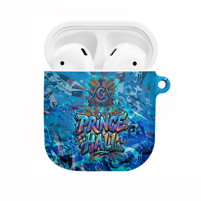 Prince Hall Freemasonry AirPods Case Compasses Masonic Art - Urban Graffiti Style