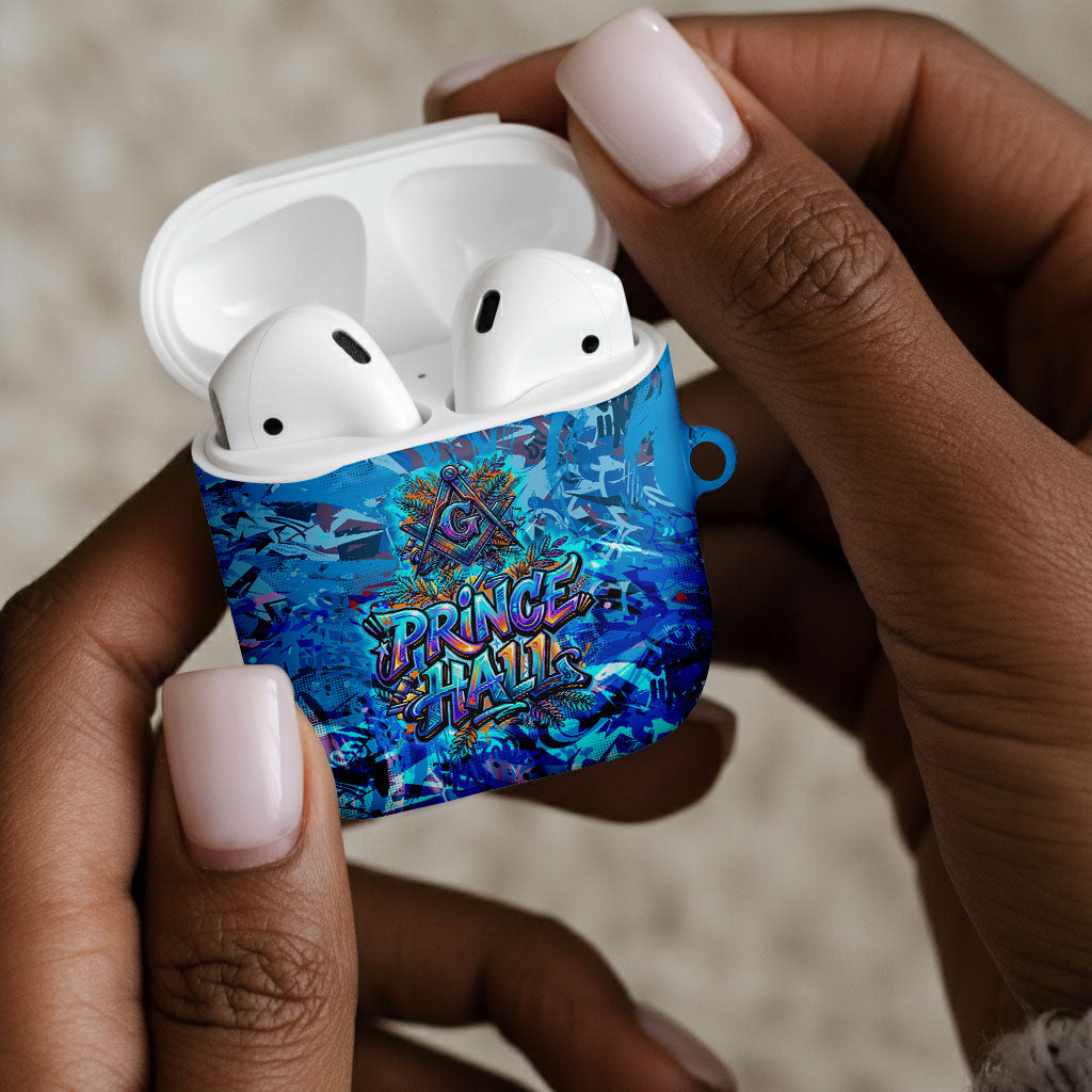 Prince Hall Freemasonry AirPods Case Compasses Masonic Art - Urban Graffiti Style