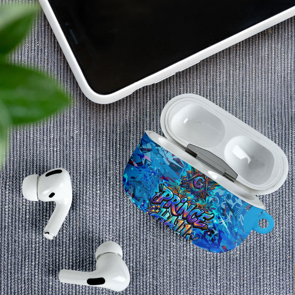 Prince Hall Freemasonry AirPods Case Compasses Masonic Art - Urban Graffiti Style