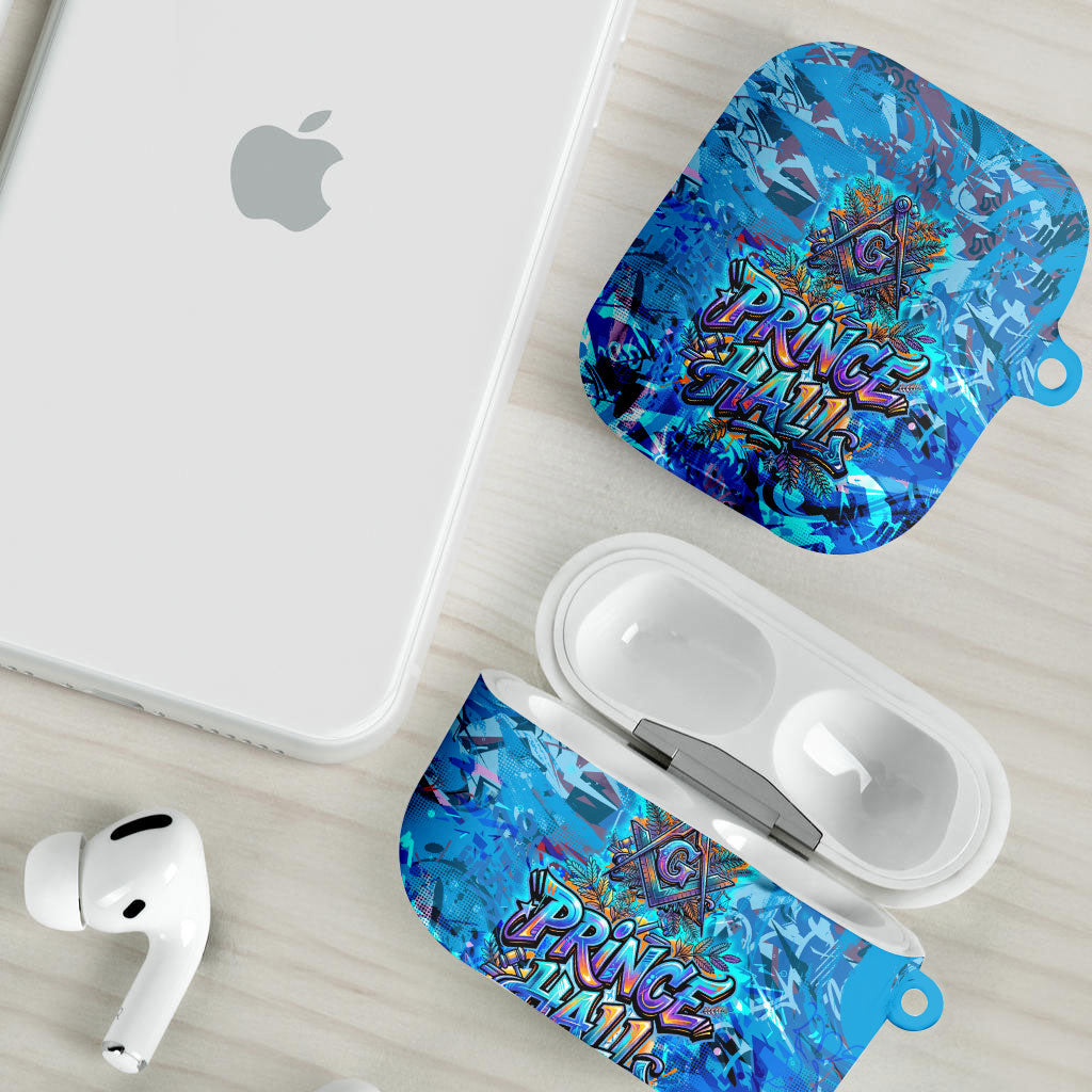 Prince Hall Freemasonry AirPods Case Compasses Masonic Art - Urban Graffiti Style