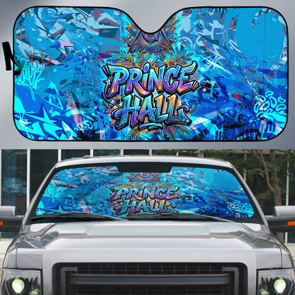 Prince Hall Freemasonry Auto Sun Shade Compasses Masonic Art - Urban Graffiti Style