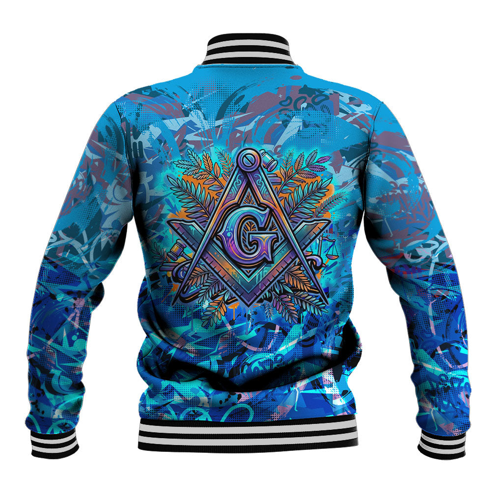 Prince Hall Freemasonry Baseball Jacket Compasses Masonic Art - Urban Graffiti Style