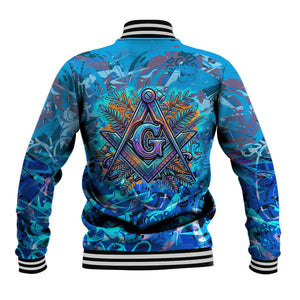 Prince Hall Freemasonry Baseball Jacket Compasses Masonic Art - Urban Graffiti Style
