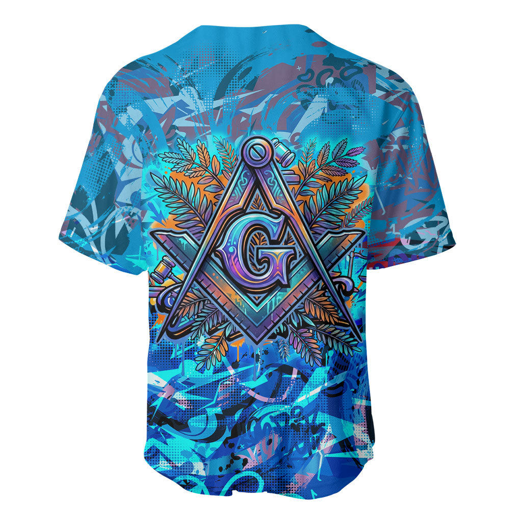 Prince Hall Freemasonry Baseball Jersey Compasses Masonic Art - Urban Graffiti Style