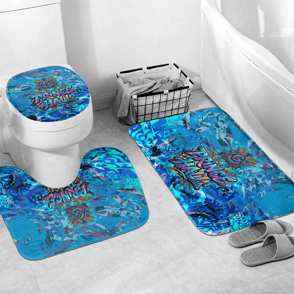 Prince Hall Freemasonry Bathroom Set Compasses Masonic Art - Urban Graffiti Style