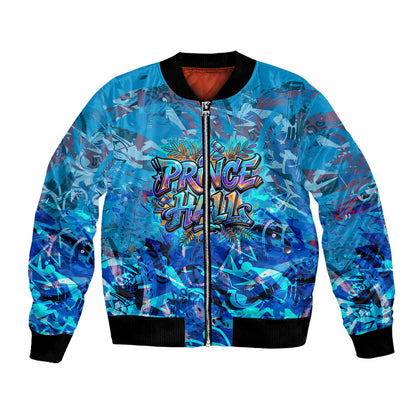 Prince Hall Freemasonry Bomber Jacket Compasses Masonic Art - Urban Graffiti Style