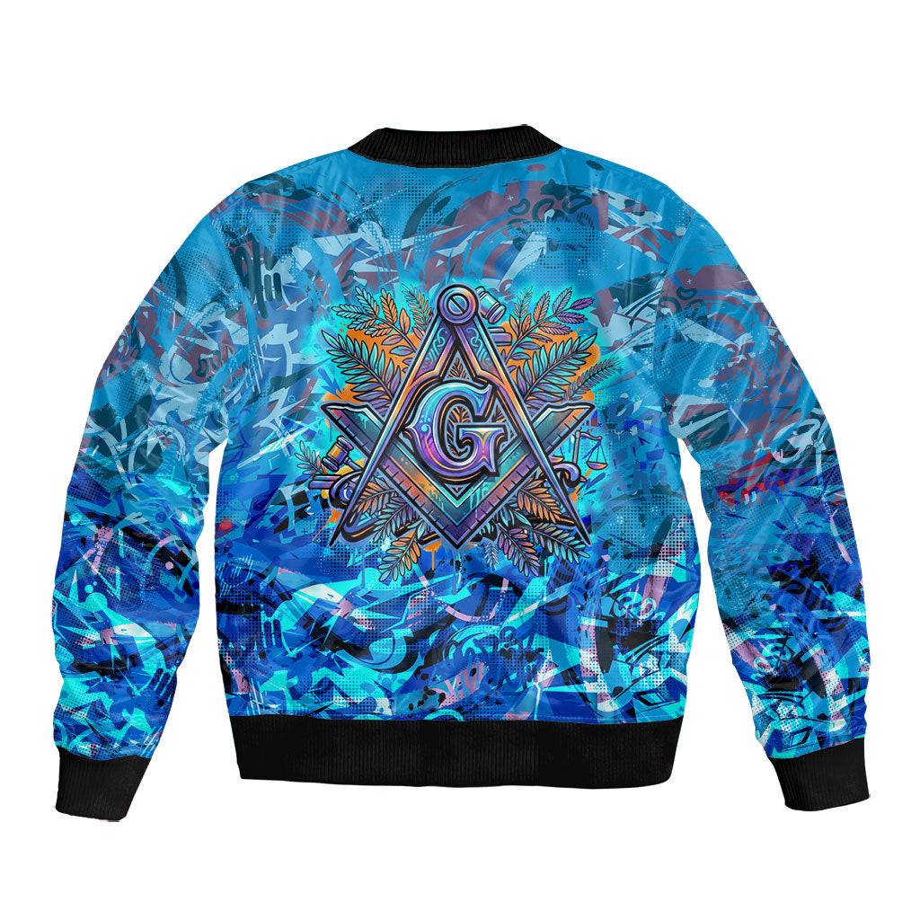 Prince Hall Freemasonry Bomber Jacket Compasses Masonic Art - Urban Graffiti Style