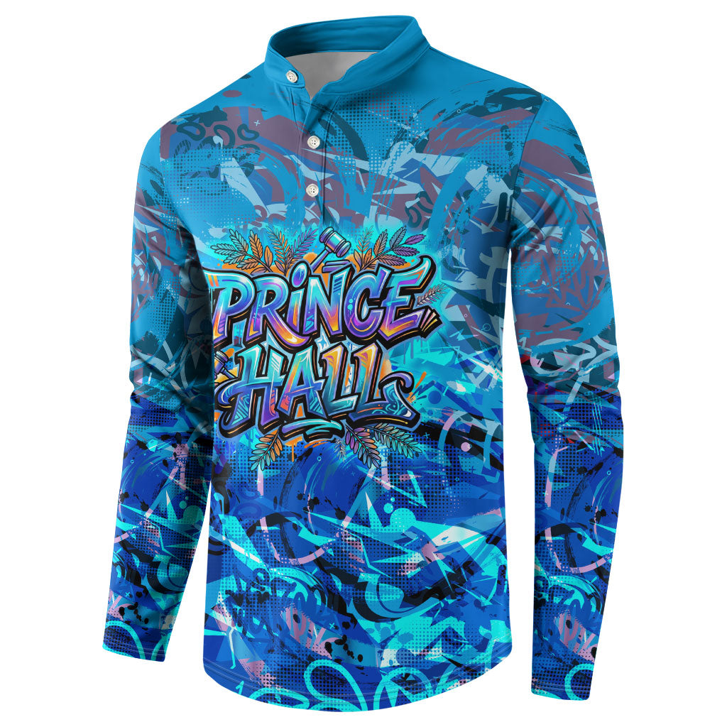Prince Hall Freemasonry Button Sweatshirt Compasses Masonic Art - Urban Graffiti Style