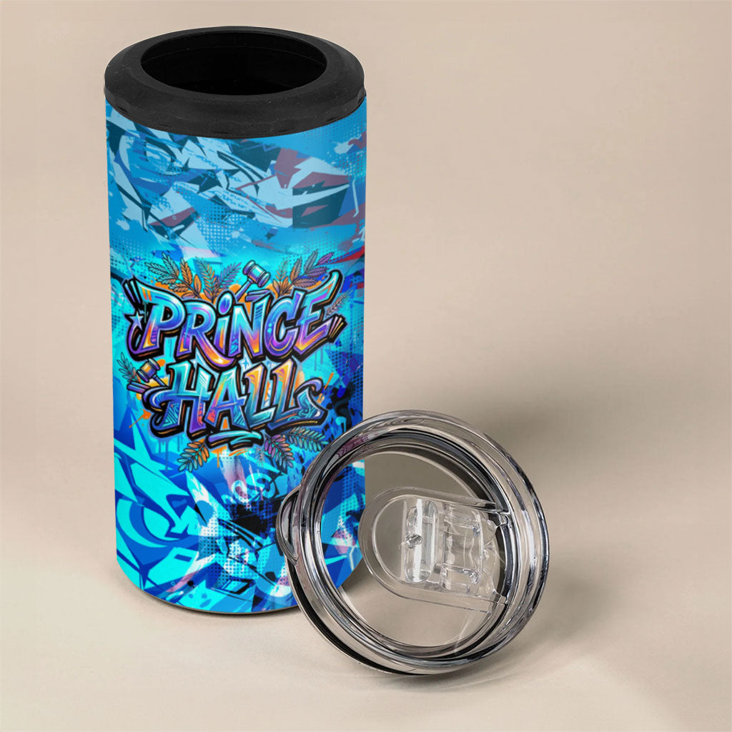 Prince Hall Freemasonry 4 in 1 Can Cooler Tumbler Compasses Masonic Art - Urban Graffiti Style