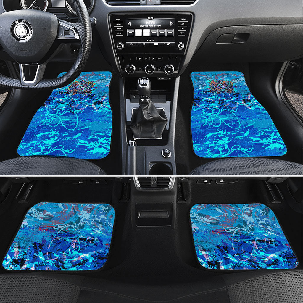 Prince Hall Freemasonry Car Mats Compasses Masonic Art - Urban Graffiti Style