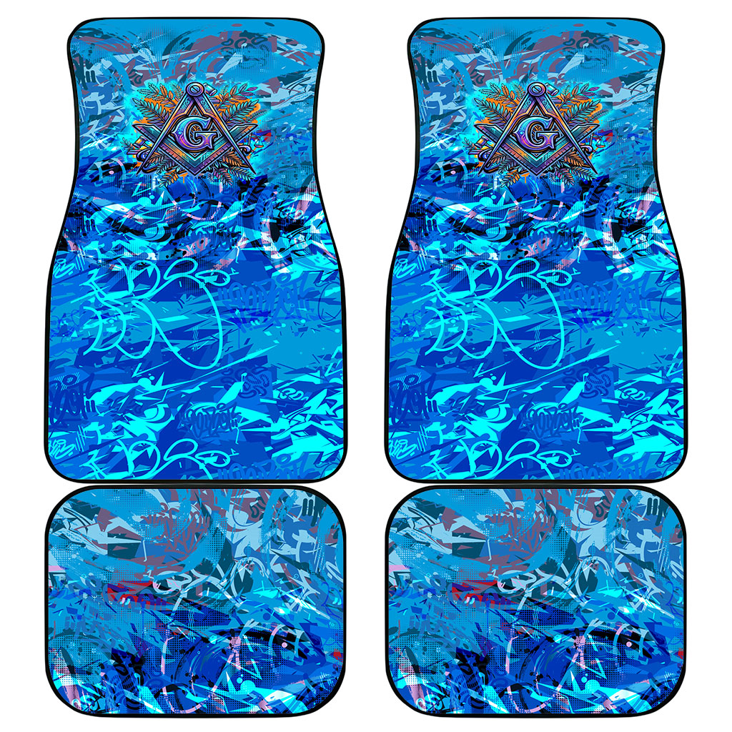 Prince Hall Freemasonry Car Mats Compasses Masonic Art - Urban Graffiti Style
