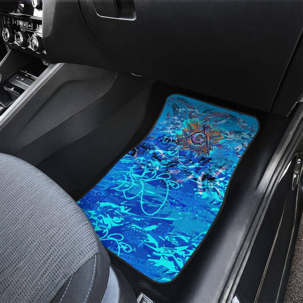 Prince Hall Freemasonry Car Mats Compasses Masonic Art - Urban Graffiti Style
