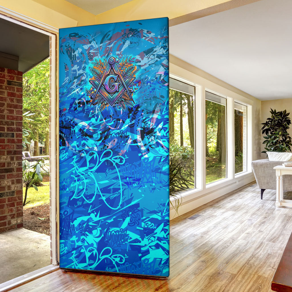 Prince Hall Freemasonry Door Cover Compasses Masonic Art - Urban Graffiti Style