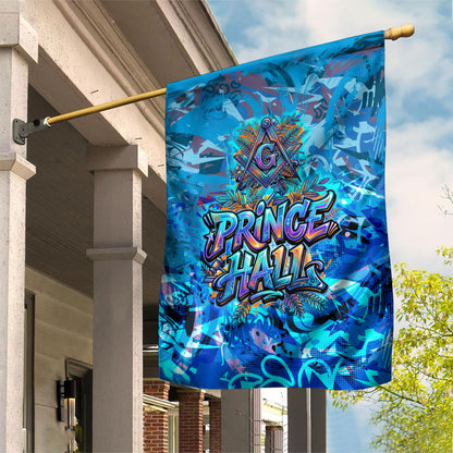 Prince Hall Freemasonry Garden Flag Compasses Masonic Art - Urban Graffiti Style