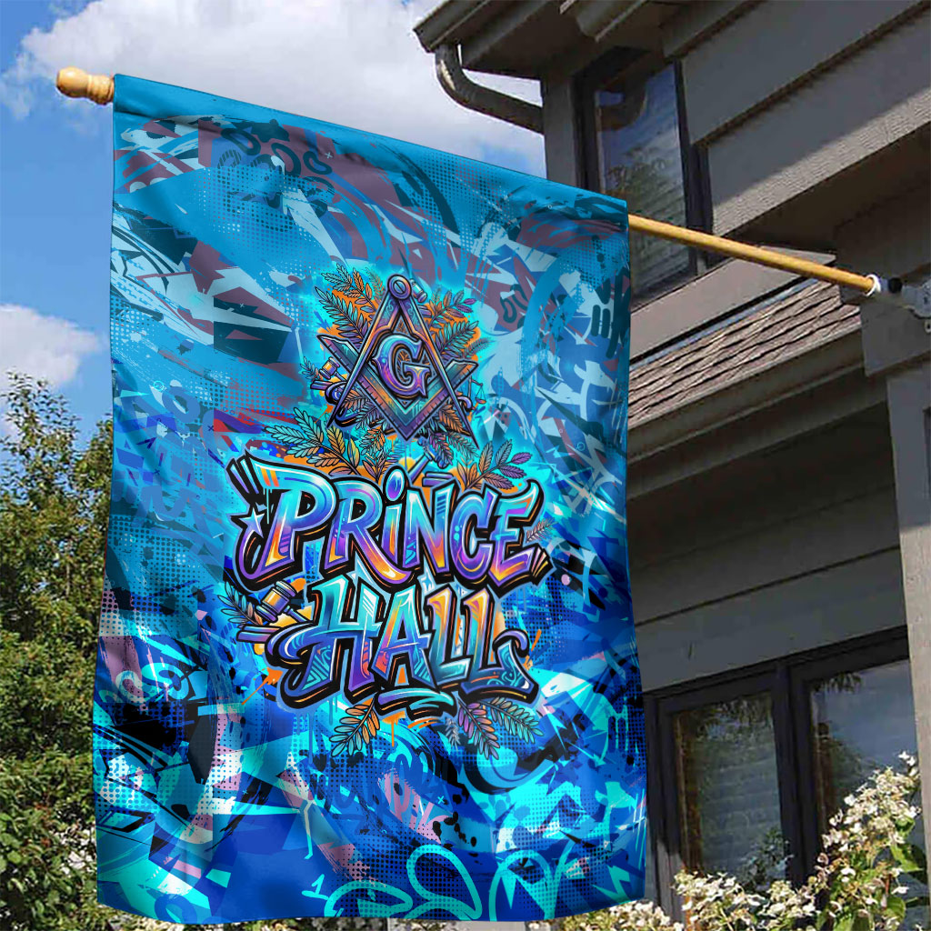 Prince Hall Freemasonry Garden Flag Compasses Masonic Art - Urban Graffiti Style