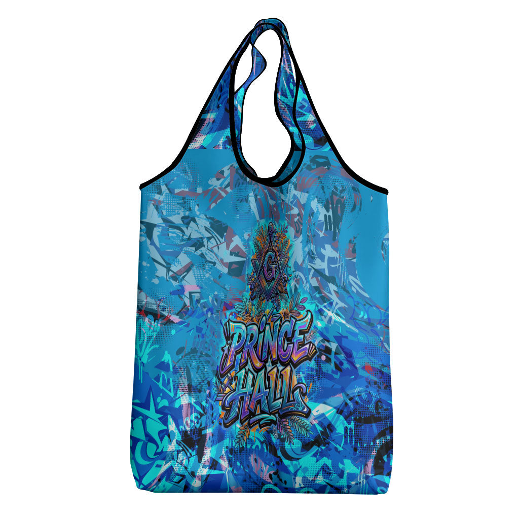 Prince Hall Freemasonry Grocery Bag Compasses Masonic Art - Urban Graffiti Style