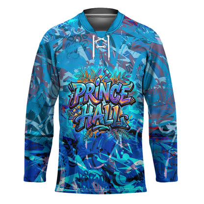 Prince Hall Freemasonry Hockey Jersey Compasses Masonic Art - Urban Graffiti Style