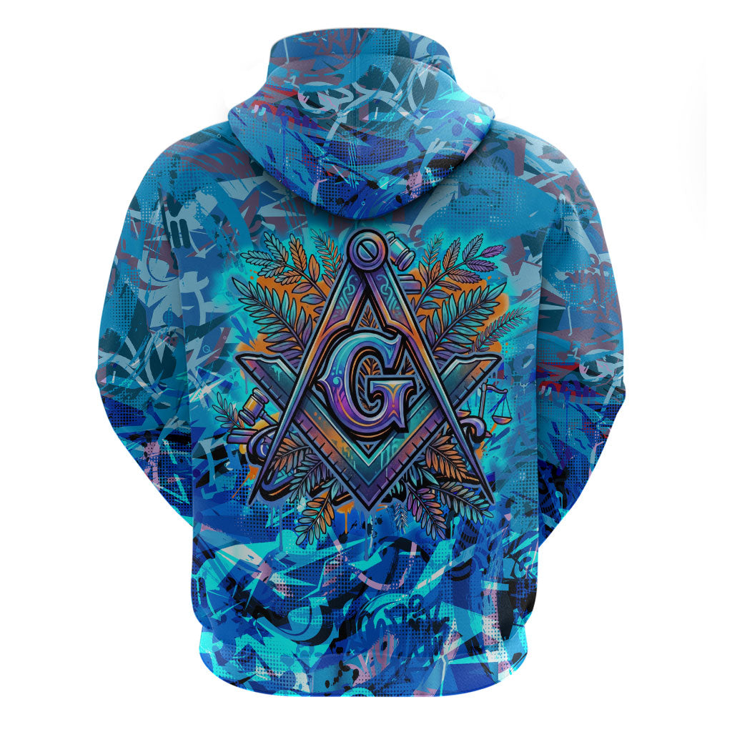 Prince Hall Freemasonry Hoodie Compasses Masonic Art - Urban Graffiti Style