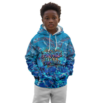 Prince Hall Freemasonry Kid Hoodie Compasses Masonic Art - Urban Graffiti Style