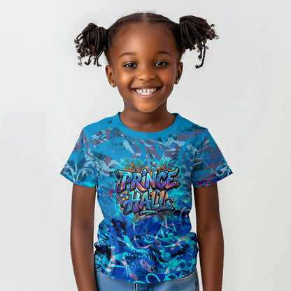 Prince Hall Freemasonry Kid T shirt Compasses Masonic Art - Urban Graffiti Style