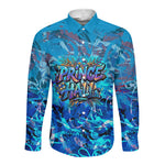 Prince Hall Freemasonry Long Sleeve Button Shirt Compasses Masonic Art - Urban Graffiti Style