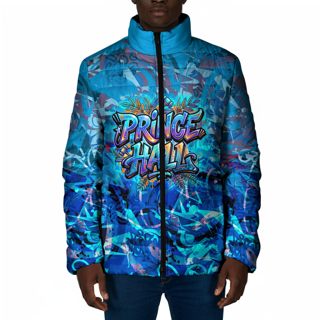 Prince Hall Freemasonry Padded Jacket Compasses Masonic Art - Urban Graffiti Style